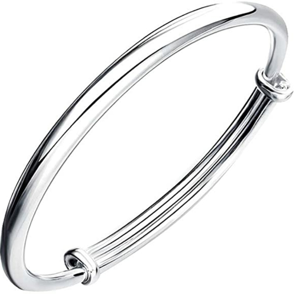 Jewelry - Solid 925 Sterling Bangle Bracelet Gift, Silver